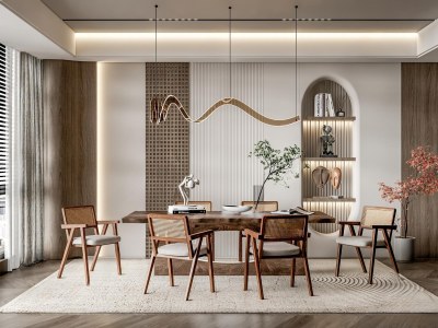 侘寂餐厅3D模型下载